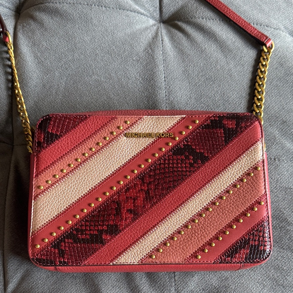 Michael Kors Red and Cream Crossbody Bag